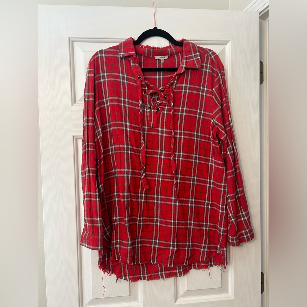 Red and Green Frayed Flannel
